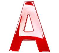 Merriway BH05624 (2 Pcs) Red High Visibility Reflective Plastic Stick-On Wheelie Bin Post Box Crate Dust Bin Letter 75 mm (3 Inch) Letter A - Pack of 2 Pieces