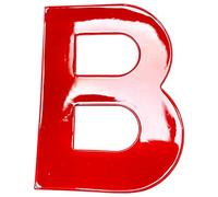 Merriway BH05625 (2 Pcs) Red High Visibility Reflective Plastic Stick-On Wheelie Bin Post Box Crate Dust Bin Letter 75 mm (3 Inch) Letter B - Pack of 2 Pieces
