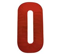 Merriway BH05628 (2 Pcs) Red High Visibility Reflective Plastic Stick-On Wheelie Bin Post Box Crate Dust Bin Numeral 150 mm (6 Inch) Number 0 - Pack of 2 Pieces