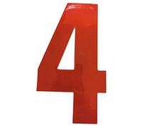 Merriway BH05632 (2 Pcs) Red High Visibility Reflective Plastic Stick-On Wheelie Bin Post Box Crate Dust Bin Numeral 150 mm (6 Inch) Number 4 - Pack of 2 Pieces