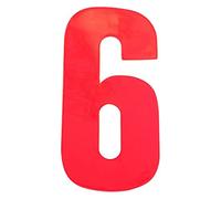 Merriway BH05634 (2 Pcs) Red High Visibility Reflective Plastic Stick-On Wheelie Bin Post Box Crate Dust Bin Numeral 150 mm (6 Inch) Number 6 - Pack of 2 Pieces