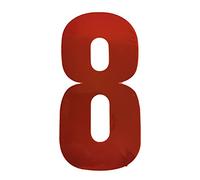 Merriway BH05636 (2 Pcs) Red High Visibility Reflective Plastic Stick-On Wheelie Bin Post Box Crate Dust Bin Numeral 150 mm (6 Inch) Number 8 - Pack of 2 Pieces