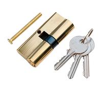 Merriway BH05706 5-Pin Euro Double Profile Cylinder Lock, 35-35 mm (70 mm Overall Length), Polished Brass Finish