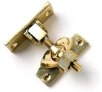 Merriway BH05731 Brighton Style Screw Down Sash Window Fastener Lock, Polished Brass