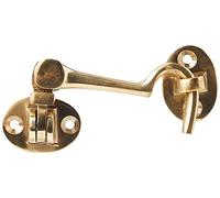 Merriway BH05742 Silent Cabin Door Hook And Eye, 75mm (3 Inch), Polished Brass