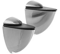 Merriway BH05820 (2 Pcs) Medium Matt Nickel Adjustable Shelf Glass Shelf Support 55 x 55 mm - Pack of 2 Pieces
