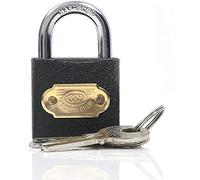 Merriway BH05837 (2 Pcs) 19mm (3/4 inch) Tri-Circle Heavy-Duty Cast Iron Padlock Black - Pack of 2 Pieces