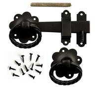 Merriway BH05847 Twisted Ring Gate Door Latch, 150mm (6 inch) - Black