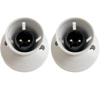 Merriway BH05889 Straight Batten Lamp Holder, White (Pack of 2)