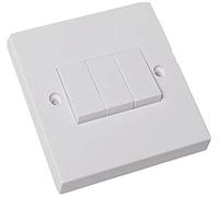 Merriway BH05899 Rocker 10 Amp Electric Wall Switch 3-Gang 2-Way-White
