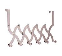 Merriway BH05970 Expanding Steel Concertina Style Over Door Hangers with Six Bright Chrome Hooks
