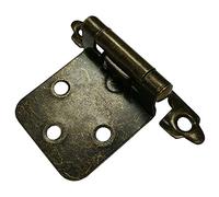 Merriway BH05999 (2 Pcs) Sprung Self Closing Face Frame Antique Bronze Amerock Style Kitchen Cabinet Hinges, Inset 3/8-Inch - Pack of 2 Pieces