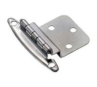 Merriway BH06001 (2 Pcs) Sprung Self Closing Face Frame Satin Nickel Amerock Style Kitchen Cabinet Hinges, Inset 3/8-Inch - Pack of 2 Pieces