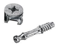 Merriway BH06021 Flat Pack Furniture Cabinet Fixing Screw Locking Cam Bolt Nut (15mm x 11.7mm) And Dowel (M6 x 35mm), Set of 10 Piece