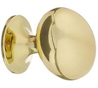 Merriway BH06140 (4 Pcs) Cupboard Cabinet Door Knob Oval, EB Brassed Metal 32mm - Pack of 4 Pieces