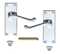 Merriway BH06367 Victorian Scroll Latch Set Chrome 113mm, Silver Tone