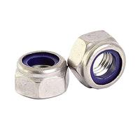 Merriway BH06811 (25 Pcs) Self Locking Nuts with Blue Nylon Inserts BZP M8 - Pack of 25 Pieces