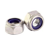 Merriway BH06812 (10 Pcs) Self Locking Nuts with Blue Nylon Inserts BZP M10 - Pack of 10 Pieces
