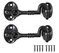 Merriway BH06964 (2 Pcs) Black Cast Iron Traditional Cabin Hook 75mm (3 inch) - Pack of 2 Pieces