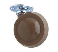 Merriway BH06971 (4 Pcs) Brown Shepherd Type Ball Castors No. 45 Plate Fix, 50mm (2 inch) 180kg Maximum Load - Pack of 2 x Left Hand, 2 x Right Hand Pieces