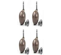 Merriway BH06974 (4 Pcs) Brown Shepherd Type Ball Castors No. 16 Socket Fix, 40mm (1.1/2 inch) 180kg Maximum Load - Pack of 2 x Left Hand, 2 x Right Hand Pieces