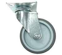 Merriway BH07011 Swivel Castor Wheel Heavy Duty TPR Without Brake, Max 90kg 100mm (4 inch), Silver Tone (4")