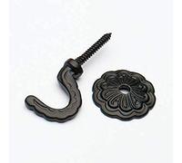 Merriway BH07027 (2 Pcs) Curtain Tieback Rosette and Plate Black 35mm - Pack of 2 Pieces