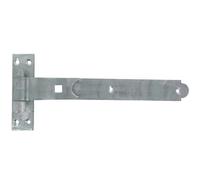Merriway BH07118 Gate Hinge Heavy Duty Hook & Band Cranked Necked Galvanised, Silver Tone, 300 x 38 x 4mm