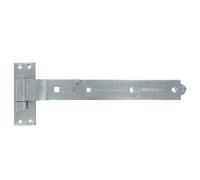 Merriway BH07119 Gate Hinge Heavy Duty Hook & Band Cranked Necked Galvanised, Silver Tone, 350 x 45 x 4mm