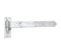 Merriway BH07132 Gate Hinge Heavy Duty Hook & Band Straight Flat Galvanised, Silver Tone, 400 x 45 x 4mm