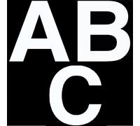Merriway BH07144 (12 Pcs) White Vinyl Stick-On Wheelie Bin Post Box Crate Dust Bin Letters, 50 mm (2 Inch) Letters A B C - Pack of 12 (4 of Each Letter)