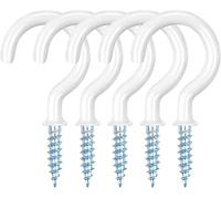 Merriway BH07590 60 Pcs Assorted Cup Hooks White Plastic Coated