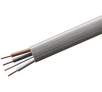 Merriway BH07599 3-Core and Earth Flat Cable 1.5mm x 10 Metres (33 feet), Grey