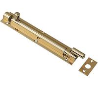Merriway BH07721 Swan Necked Door Barrel Bolt, Brass Polished Stainless Steel 75mm