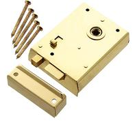 Merriway BH07758 Rim Latch with Locking Snib, Polished Brass, Gold