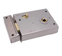 Merriway BH07759 Rim Latch with Locking Snib, Polished Chrome, Silver