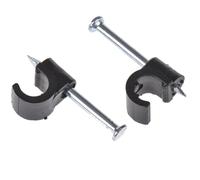 Merriway® BH07894 Cable Clips, Round Black 6mm (Pack of 100)