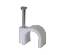 Merriway BH07895 Cable Clips, Round White, 4mm (Pack of 100)