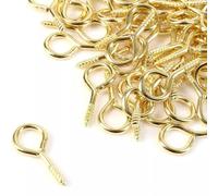Merriway® BH08085 Picture Frame Screw Eyes, Brassed Steel - 17mm (Pack of 100)