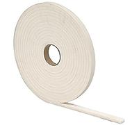 Merriway StormSeal Door and Window Draught Excluder Weatherstrip, Self Adhesive High Density PVC Foam, BH03396, 7 mm Wide x 4 mm Thick, 15 Metre (49 foot), White (Pack of 3 x 5 Metre)