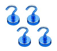 MERRIYARD Door Hooks,Coat Hook,4 Pack Pink Strong Magnetic, Suitable for Home Kitchen Office and Workplace, Diameter 12-32mm(Blue,KNE25)