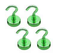 MERRIYARD Door Hooks,Coat Hook,4 Pack Pink Strong Magnetic, Suitable for Home Kitchen Office and Workplace, Diameter 12-32mm(Green,KNE12)