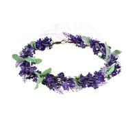 Merroyal Purple Floral Crown Headband, Artificial Lavender Wreath Hair Accessory for Women and Girls (Purple)