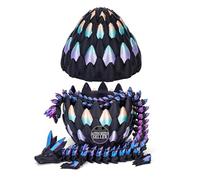 Merrwon 3D Printed Dragon Egg with Dragon (28.5cm) Inside, 3D Printed Articulated Crystal Animals Easter Toys & Decor, Unique Easter Gift for Kids, Teens, Adults, Collectors, Colorful