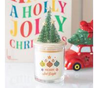 Merry And Bright Bauble Cinnamon & Spice Glass Candle With Tree