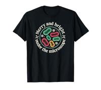Merry and Bright Under The Microscope, Biology Christmas T-Shirt