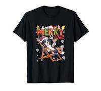 Merry and Chill Xmas Santa Bernedoodle Drinking Cocktail T-Shirt
