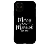 Merry and Married 2025 Married By Christmas Couples Matching Case for iPhone 11
