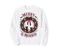 Merry and Morbid Christmas Funny Cute Cats Goth Creepy Xmas Sweatshirt