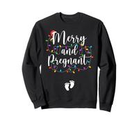 Merry And Pregnant Xmas Pregnancy Announcement Christmas Sweatshirt